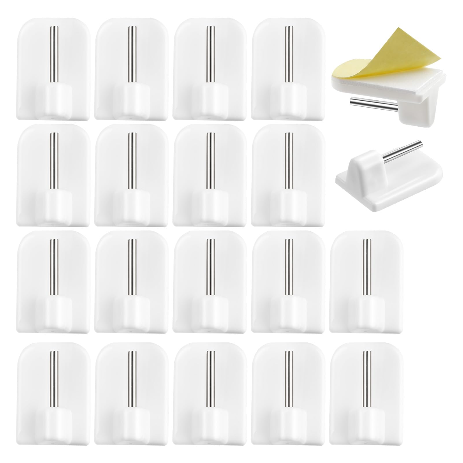 Crochets Adhésifs Tringles Vitra Crochets Rideaux Autocollants COM-FOUR - 12 Pièces, Blanc, Sans Perçage Crochet Adhésif Fenêtre