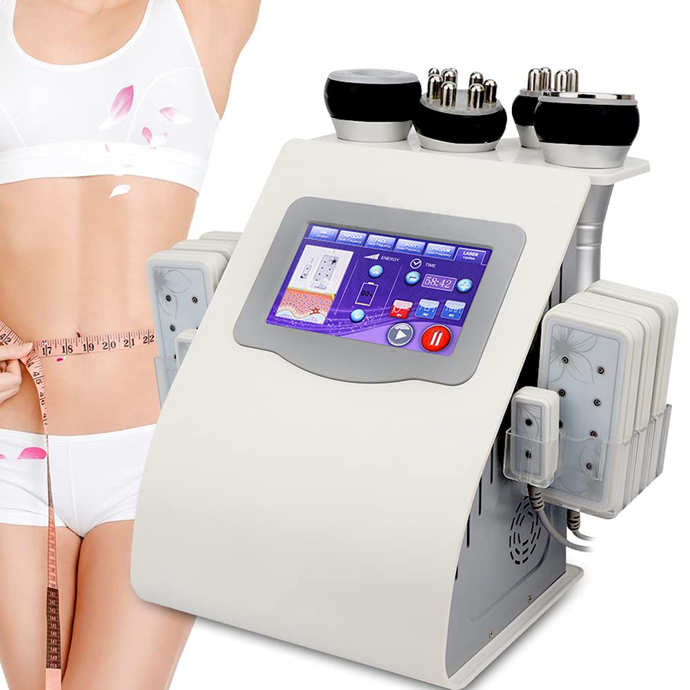 Profi 40K Massagegerät, Multifunktionale Lipo Laser Körperformmaschine mit 8 Pads LLLT Lipo Laser Gerät für Augen, Gesicht, Hals, Arme, Bauch und Rücken Abnehmen Maschine