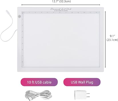 DIAMOND ART CLUB - NEW A4 Light Pad, USB LED Light Board for Diamond Painting and DIY Crafting, Diamond Art Tools and Accessories, 14.1 x 10.6