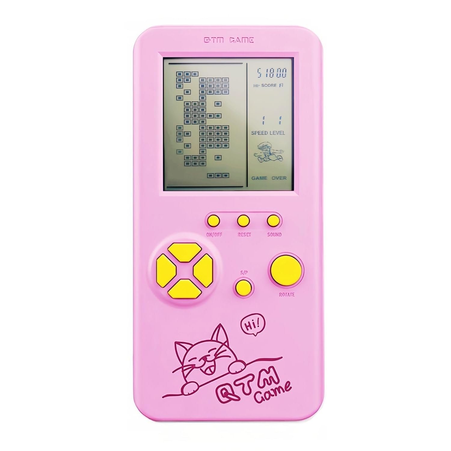 LZYCH New Block Retro Game Console Built-in 26 Games Thousands of Modes Adjustable Difficulty/Speed Easy to Operate Small/Portable Handheld Game Puzzle Nostalgic Toy Gift for Kids/Adults (Pink)