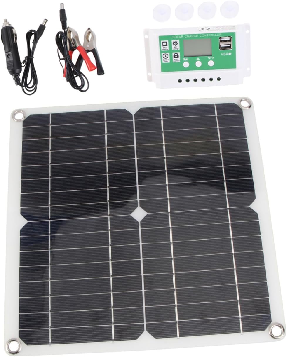 1set Flexible Solar Panel Charger for Outdoor Use Portable Solar Charging Device Controller for Camping Hiking and Emergency Power Needs