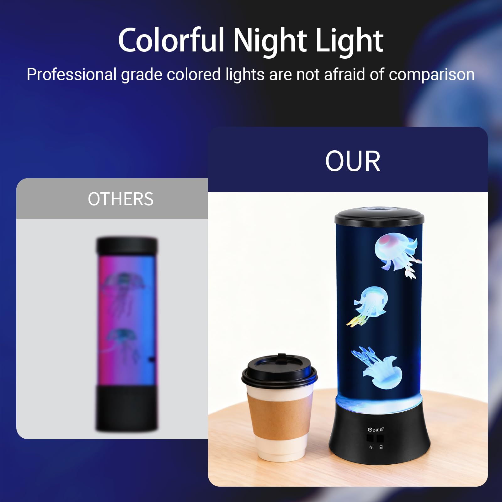 EDIER Jellyfish Lamp, 15 Inch Large Jellyfish Aquarium with