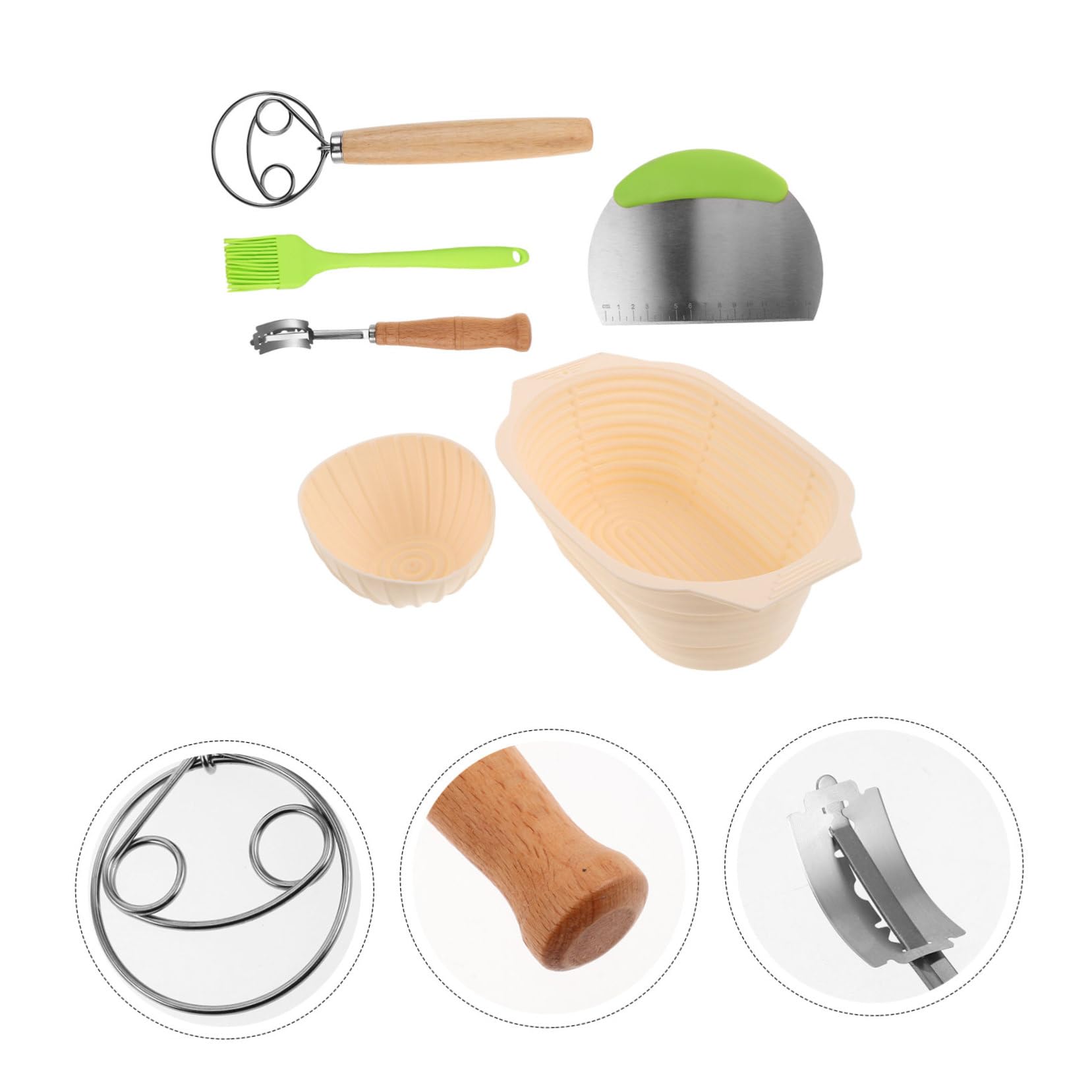 Cesta Banneton Redonda de Silicona, 1 Juego Plegable | Gran Capacidad, Acero Inoxidable y Accesorios Incluidos para Fermentar y Hornear en Casa
