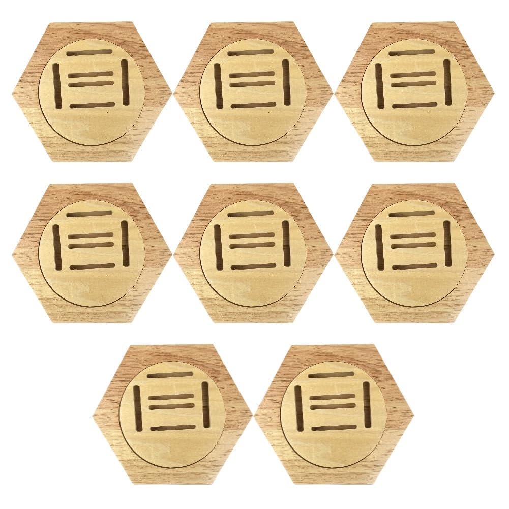 CTRLZS Simple Wooden Medal Rack Hexagonal Wall Medal Rack Decorative Wall Mount Bedroom and Living Room Medal Storage Rack 8PCS