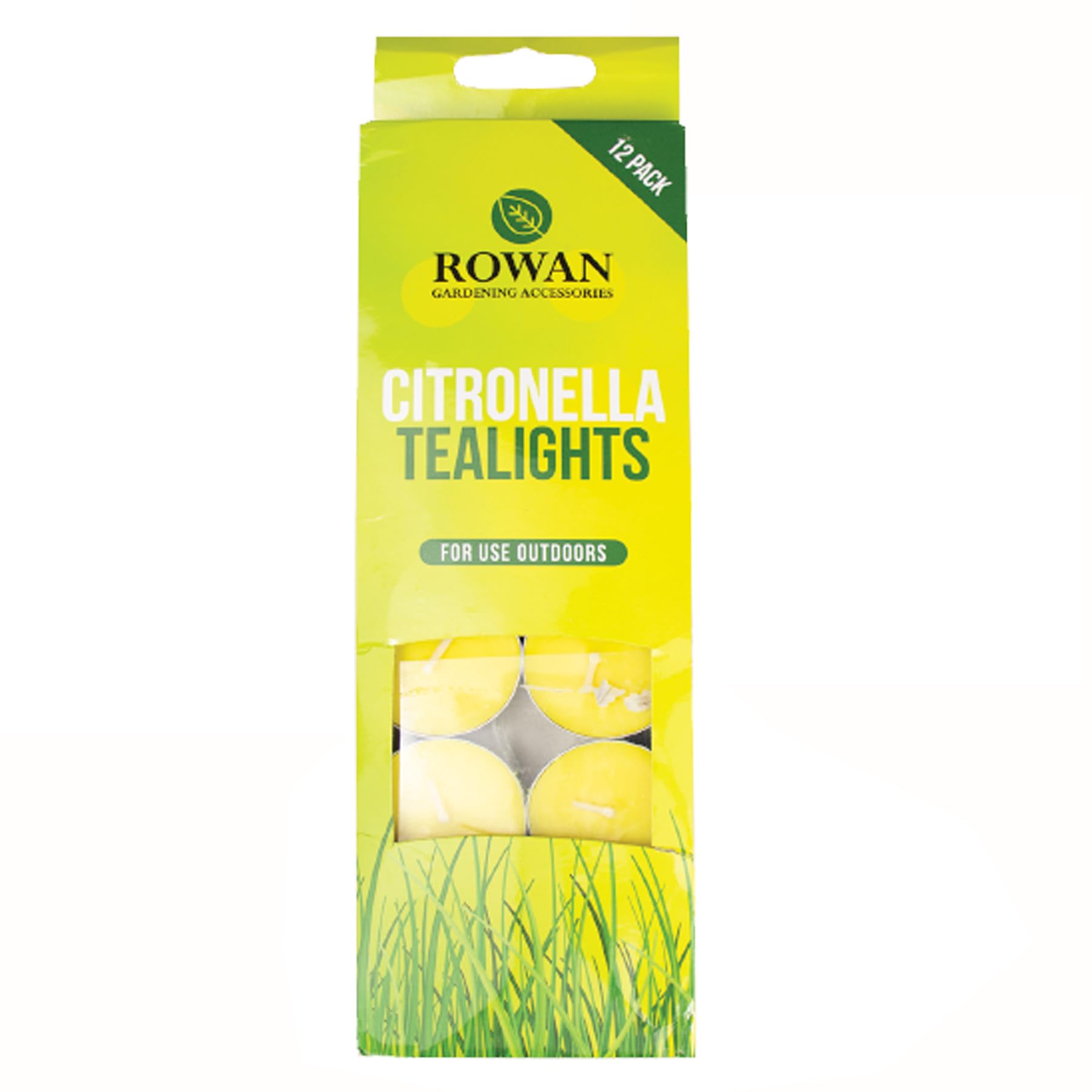 Widdle Gifts Yellow Pack Of 12 Citronella Garden Tealight Candles, Outdoor Tealights - Citronella Candleup To 4 Hours Burn Time 7299