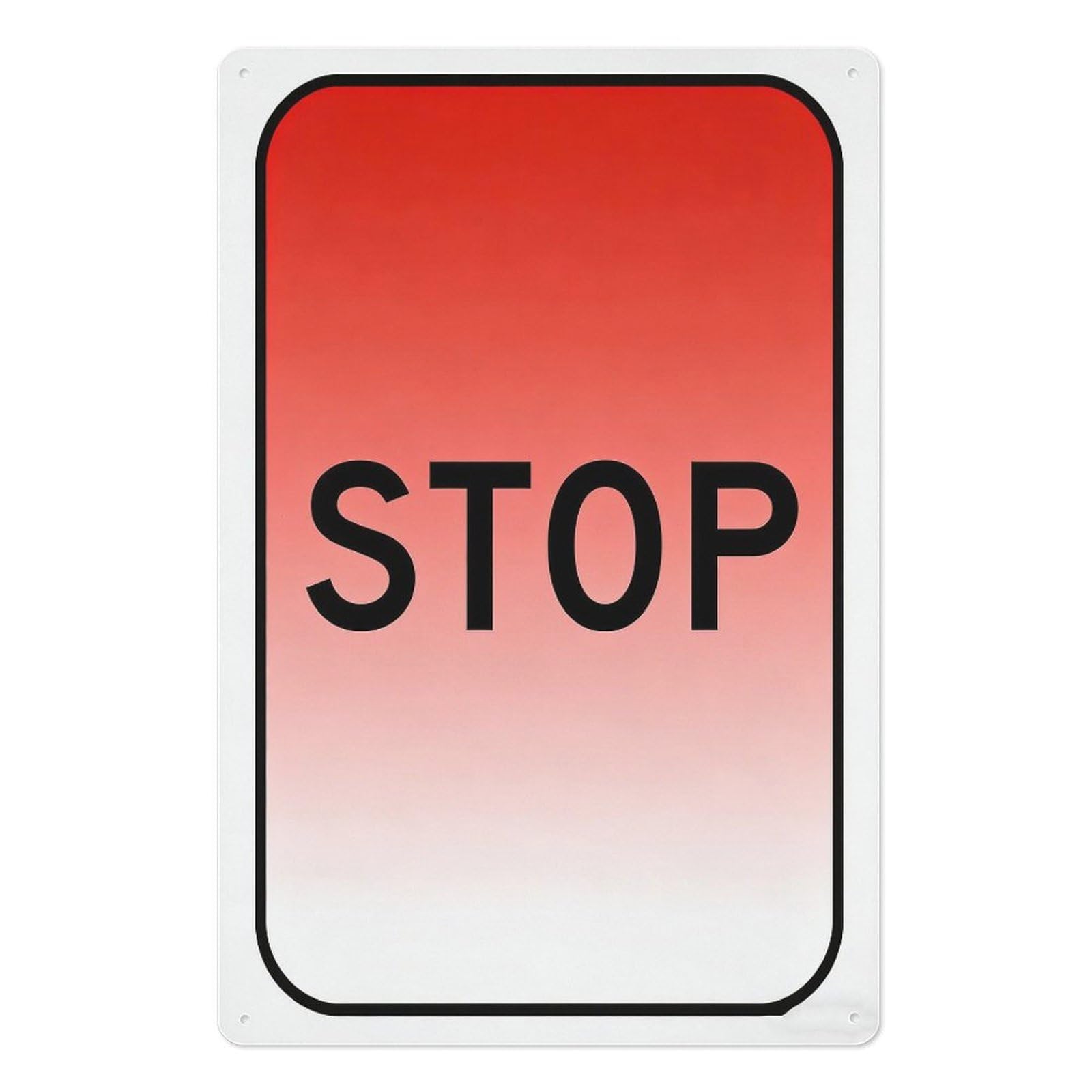 peiyeety Metal Tin Sign 8x12 Inch – STOP Sign Red Gradient Bold Text Design Wall Decor Modern Home Wall Art Plaque