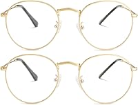 Vista 20 de Kursan Gafas clásicas redondas de metal transparente para mujeres y hombres, lentes sin receta