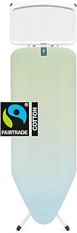 Brabantia - Ironing Board C - Extra Large Steam Unit Holder - Adjustable in Height - Non-Slip Rubber Feet - Cotton Cover with Foam Layer - Foldable XL Unit - Soothing Sea - 49 x 18 inches