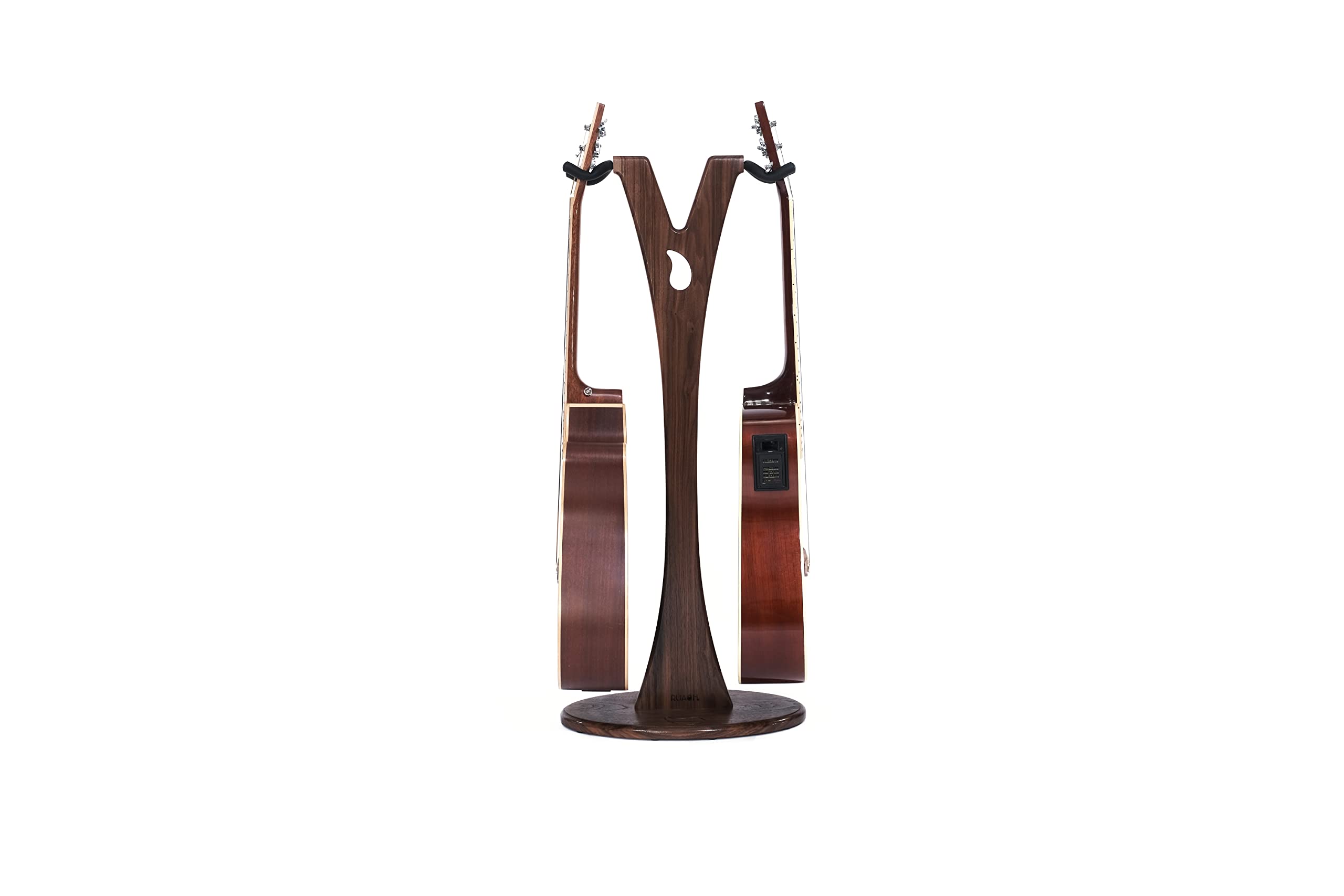 Ruach GS-1 Dual Acoustic and Electric Wooden Guitar Stand - Walnut