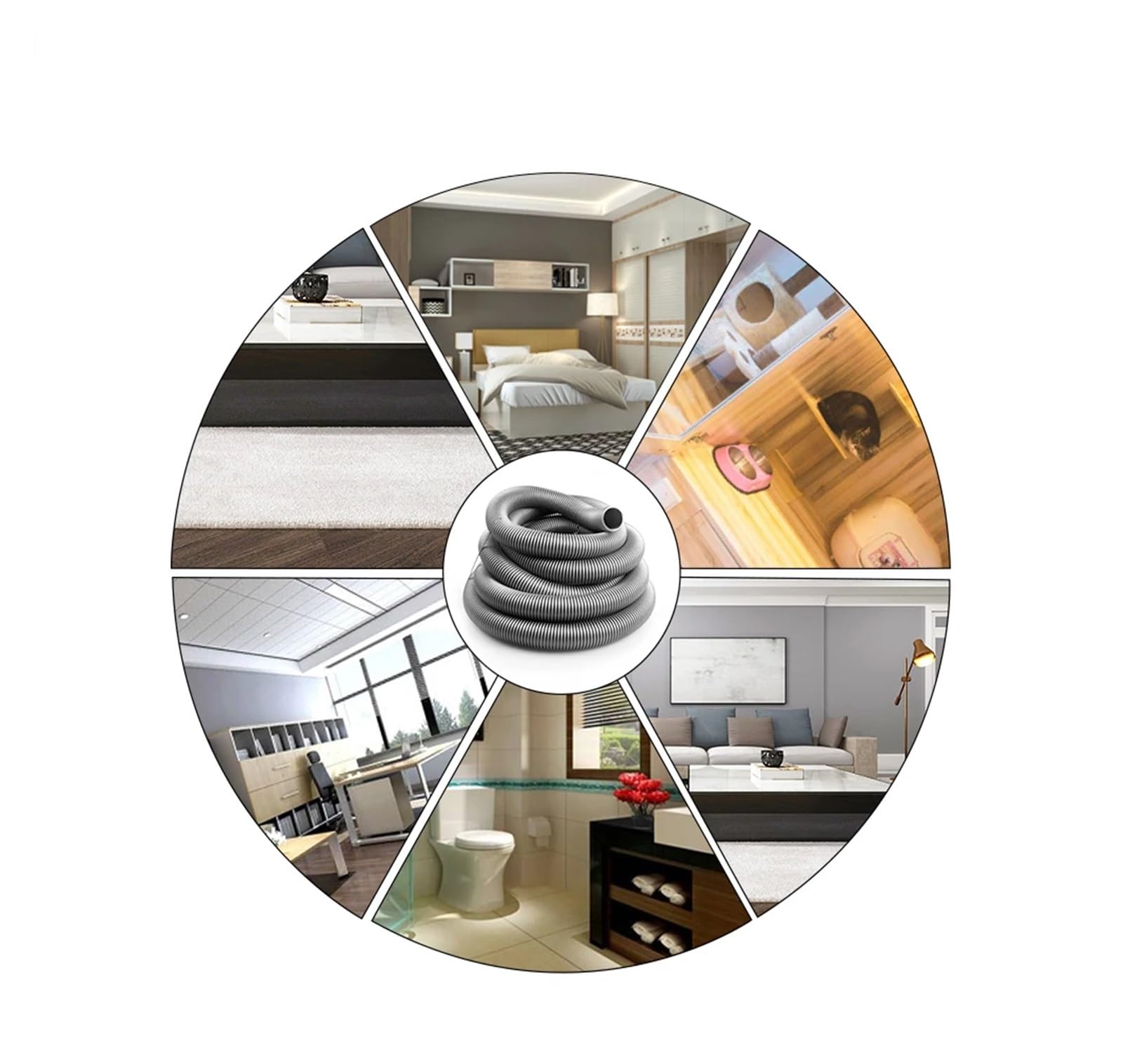 Piezas de limpiador de aspiradora EVA, diámetro interior de 35mm, exterior de 42mm, tubo de manguera de rosca de fuelle, tubo Flexible duradero con alta temperatura