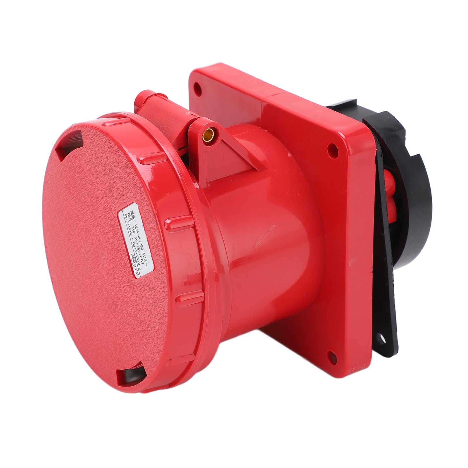 2 Uds Enchufes Rectos Industriales 125A Trifásicos IP67 Montaje Empotrado 380415V para Aplicaciones Versátiles (3P+E)