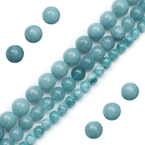 108 cuentas redondas de calcedonia azul natural de 0.315 pulgadas, cuentas sueltas para hacer joyas