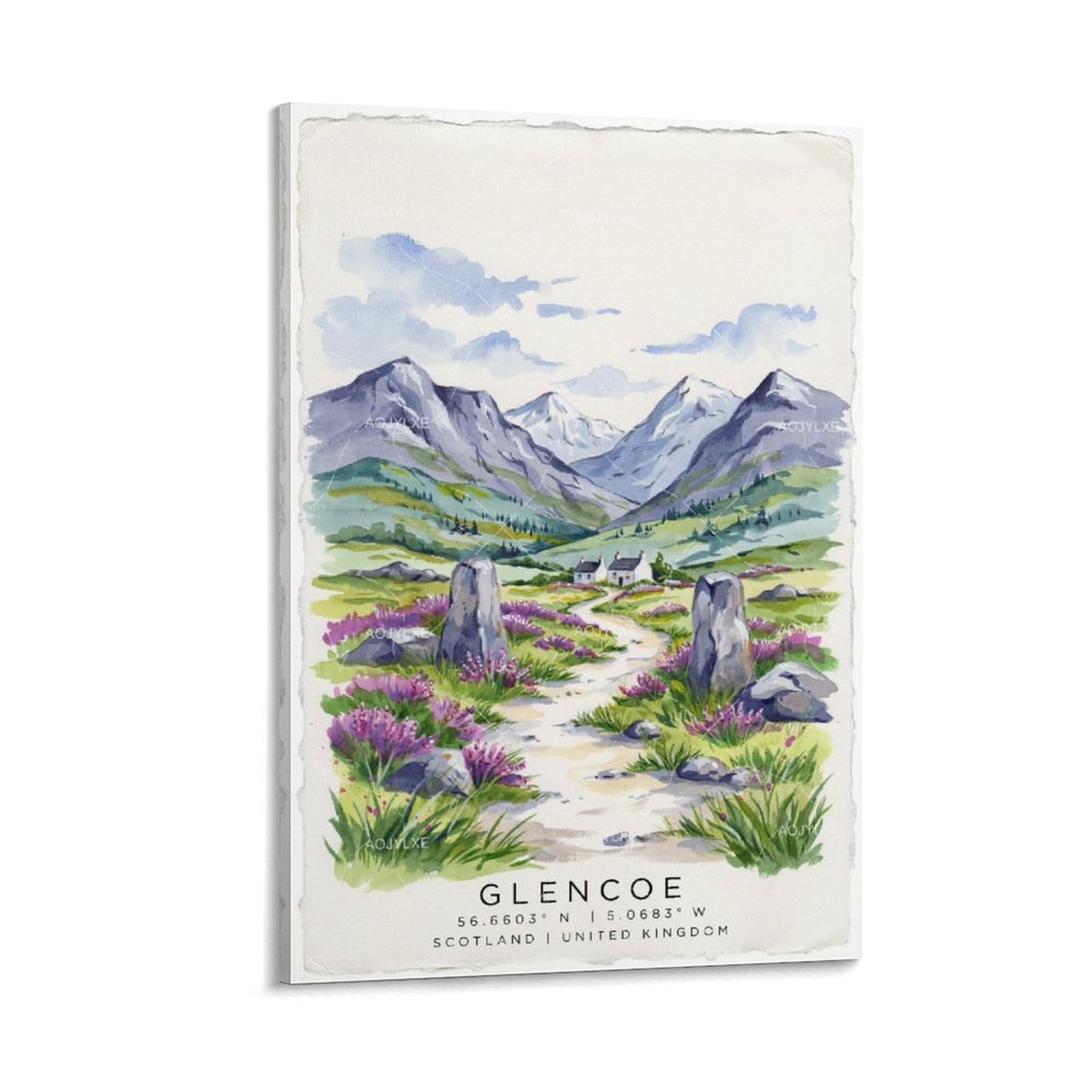 Poster aquarelle vintage Glencoe d'une qualité artistique supérieure - 8