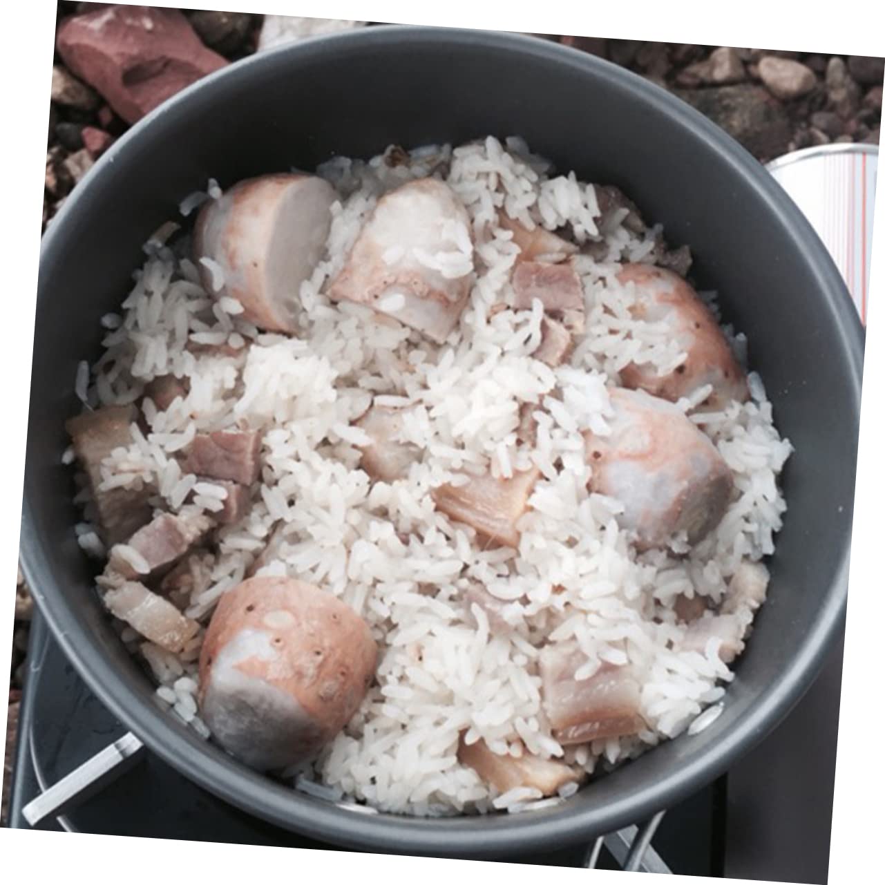 BCOATH 1Pc Folding Camping Pot Lightweight Cooking Pot for Hiking Outdoor Adventures Easy to Clean Convenient Storage Essential Camping Cooking Gear for One Person