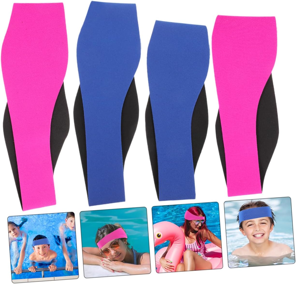 Toyvian 12pcs Swim Headband Elastic Ear Wraps for Swimming Fitness and Yoga Neoprene Material for Adults and Boys and Girls