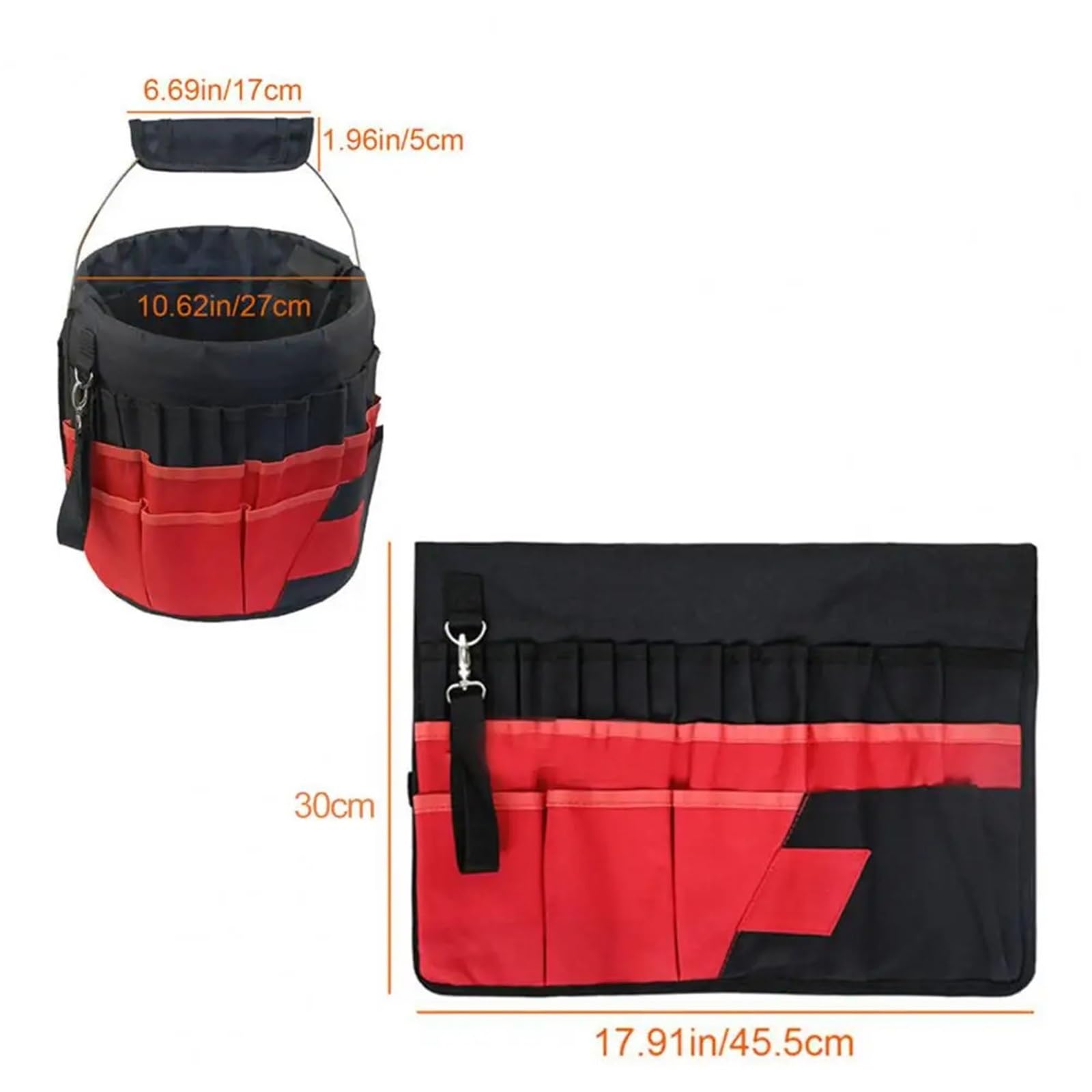 Organizador De Herramientas De Cubo Bolsa de jardinería reutilizable de gran capacidad, bolsa de herramientas de tela Oxford, 42 bolsillos for exteriores, bolsa organizadora de herramientas, suministr