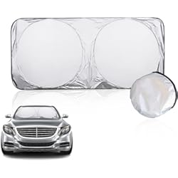 Funda Parasol Para Auto 1 visera parasol para parabrisas delantero de coche de 150 x 85 cm, visera solar interior plegable, aislamiento térmico y protección UV, apta para la mayoría de los vehículos.