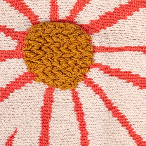 Image of Creative Co-Op Beautiful Cotton Knit Baby Blanket with Flower Prints, Multicolor