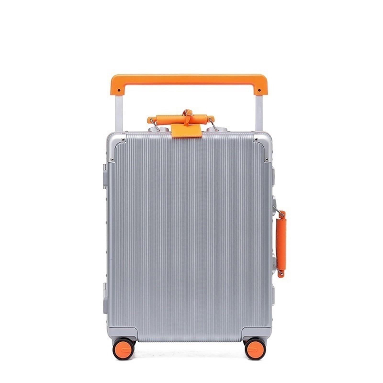 Handgepäck Koffer Aluminiumrahmen-Koffer, Boarding-Koffer, stumm, universelles Rad, breiter Trolley-Koffer, Business-Koffer, Gepäck aus reinem PC-Material Reisekoffer ( Color : Silver , Size : 28inch