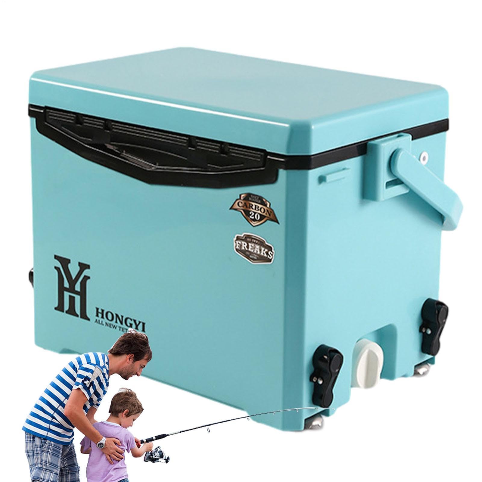 Enfriador de hielo duro – Caja de hielo de viaje ultraligera, recipiente compacto para bebidas, portátil | Lateral para picnics, camping, barbacoas, canotaje, mantiene las bebidas frías, frescas y
