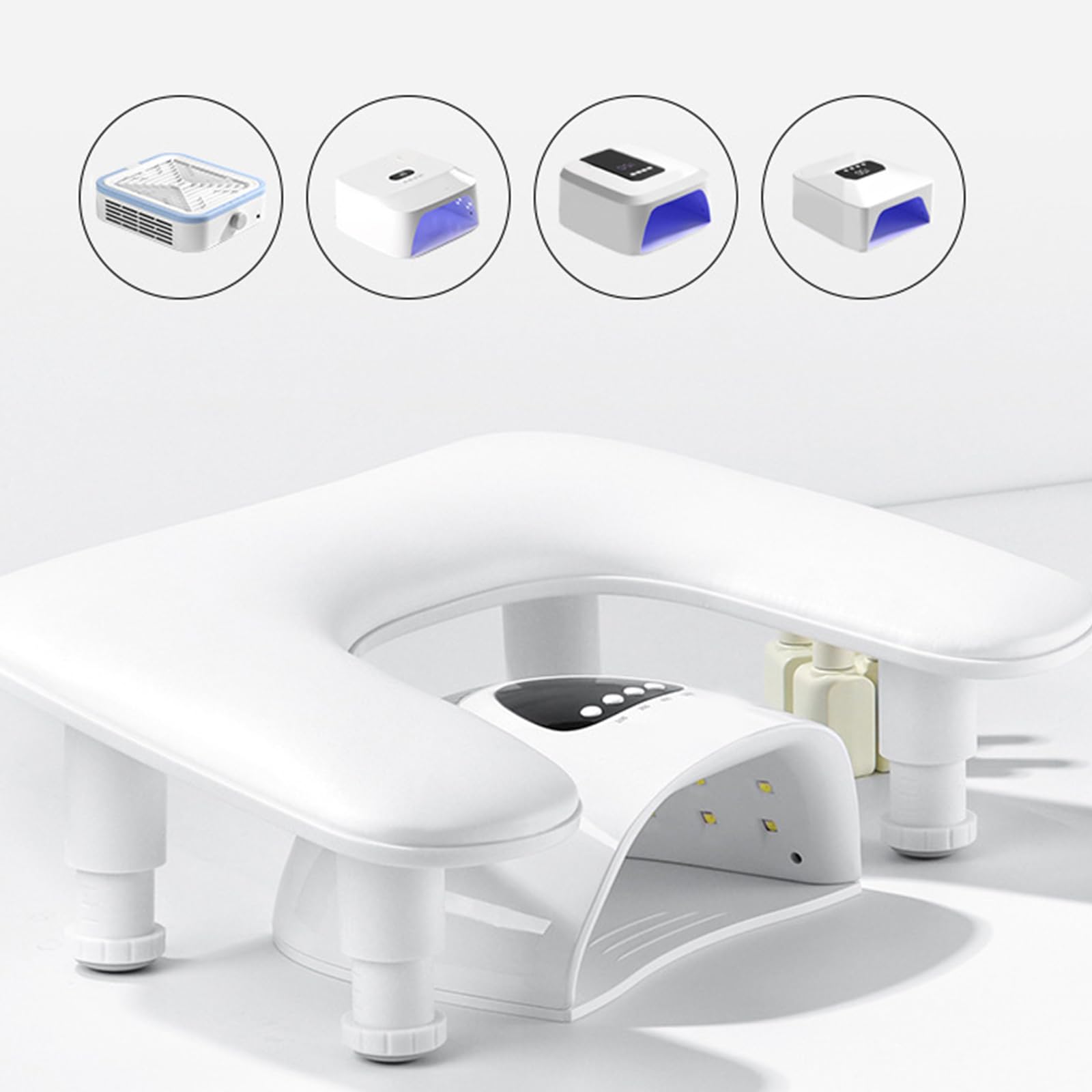 Techs - Cuscino poggiabraccia in pelle PU, altezza regolabile, supporto per manicure Techs Art
