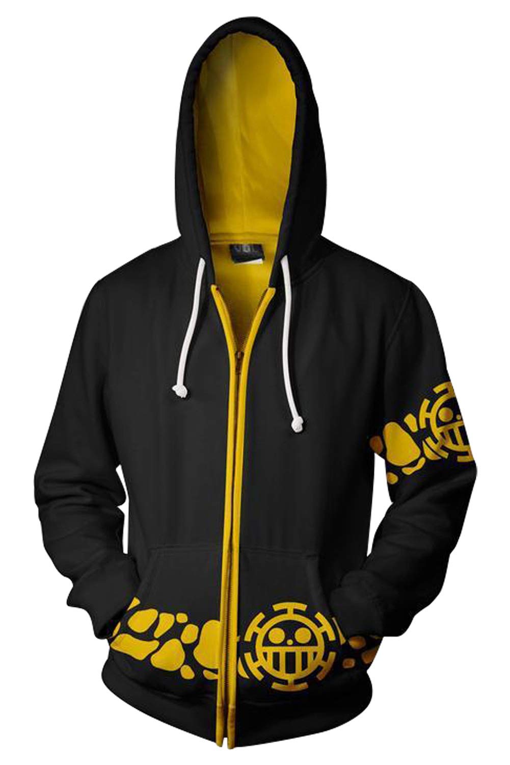 JRCRIN Adult Trafalgar Law Hoodie Cosplay Costume Figure Zip up Sweatshirt Coat Top Party Halloween Suit Women Men