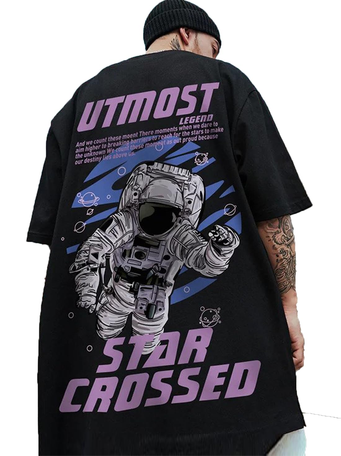 FORCEMen's Cotton Blend Hooded Neck Tshirt Black