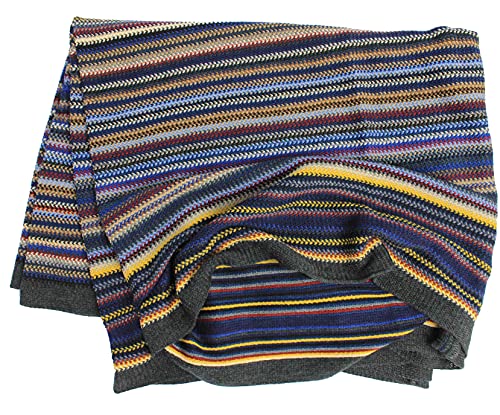 Foulard XXL en tricot doux coloré rayé grand format