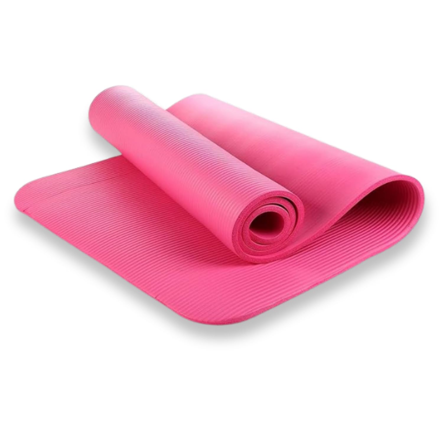 Yoga Mat - Yoga Exercise Floor Mat Large Padded Extra Thick 15mm Non-Slip Pilates Workout Exercise Mat With Carry Straps (Pink)
