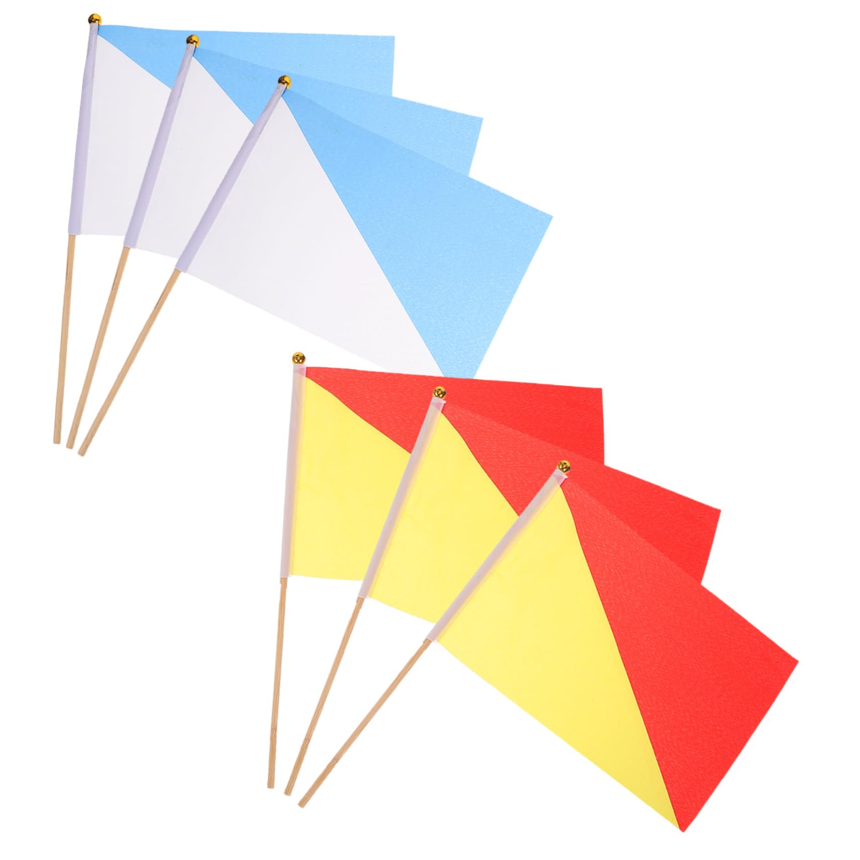 Toyvian 24piezas Bandera De Señal De Árbitro Mango De Bandera De Seguridad Para Señalización Navegación y