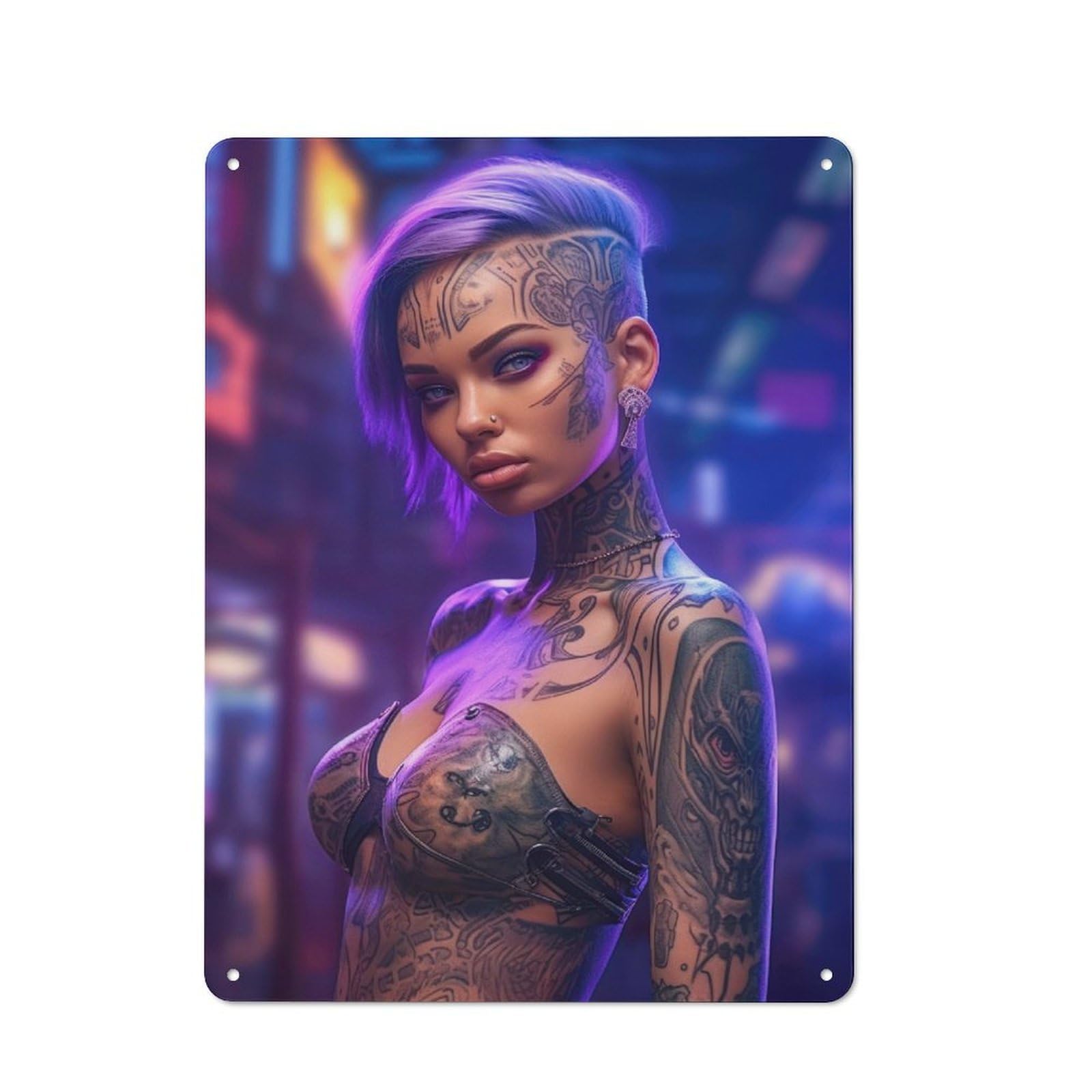 Exotic Girl Office Metal Sign 40x30cm, Understated Office Wall Decor for Workspace, Cafe, Shop Or Desk Area