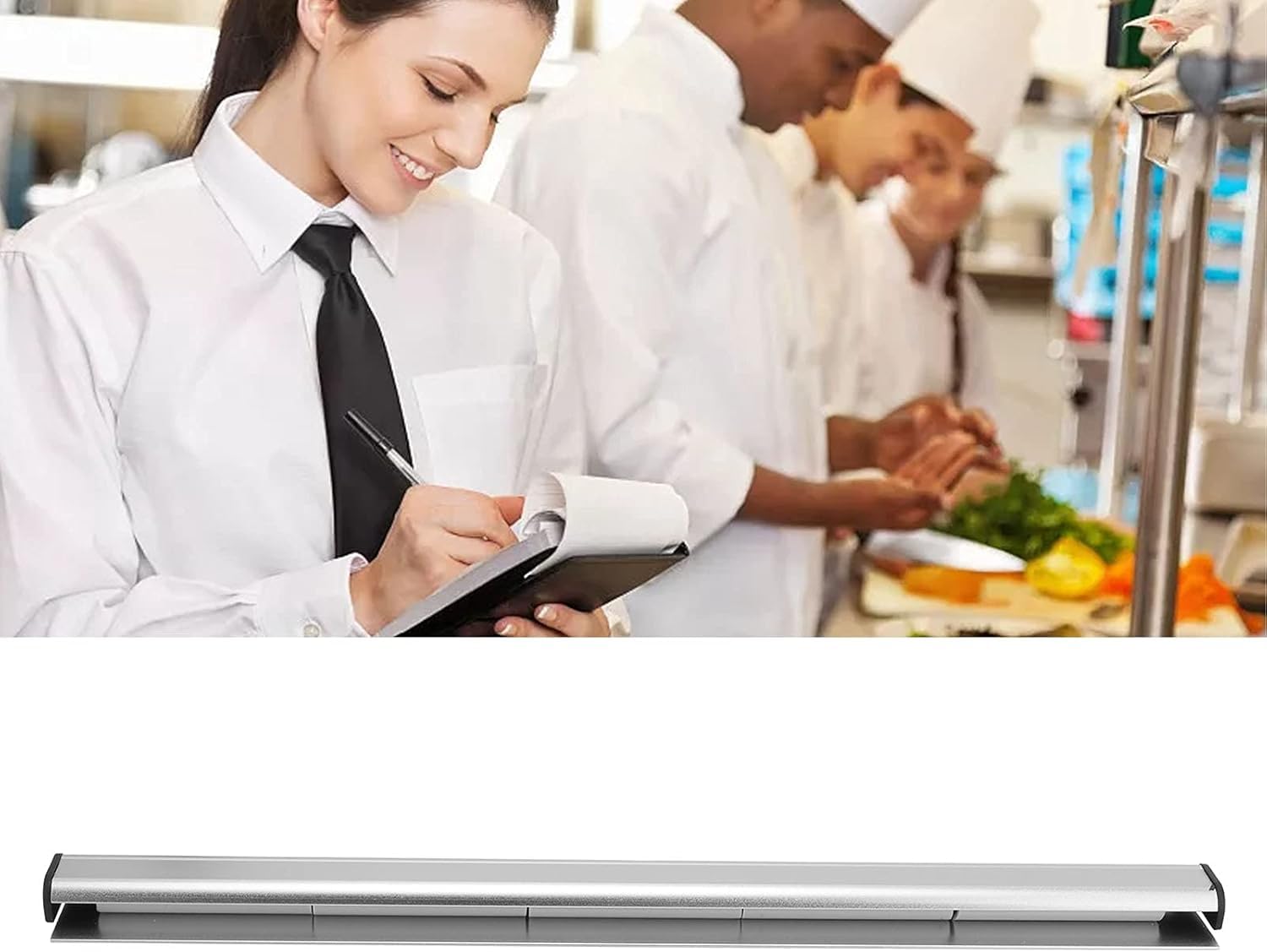 Titular de Boletos de Restaurante, 21 Cm/30 Cm Soporte de Recibos de Estante Deslizante de Aluminio Titular de Pedidos de Cocina, Titular de Boletos de Pedidos de Facturas (30cm-4Pcs)