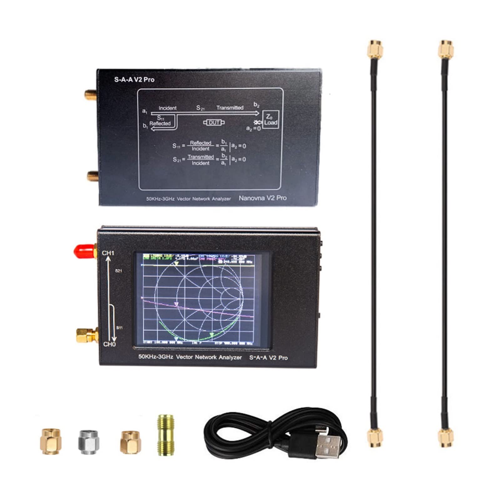 Analizador de espectro, Analizador de red vectoriales 3.2 pulgadas S-A-A V2 Pro.Soporte 50kHz ~ antena GHz(Finished product)