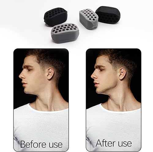 Miniatura 3 de El ejercitador de mandíbula ayuda a reducir la papada, adelgazar la cara, ejercitador de mandíbula para hombres y mujeres (gris y negro)