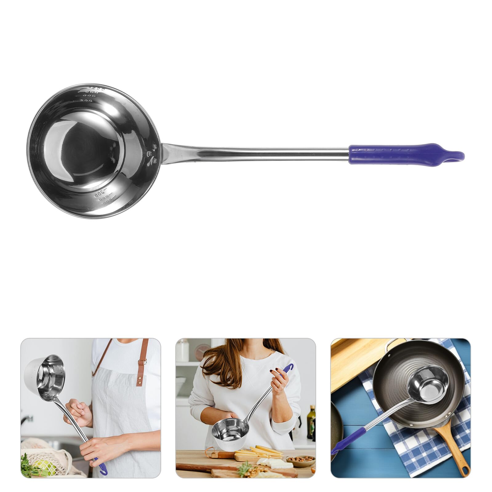 VILLCASE Cucharón de Agua de Acero Inoxidable con Mango Ergonómico para Cocina Baño y Servir Sopa Cucharón Duradero y Fácil de Limpiar Utensilio Multifuncional para Uso Doméstico