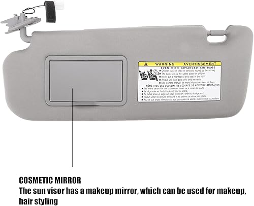 Miniatura 5 de Conjunto de visera solar gris del lado izquierdo del conductor y del lado derecho del pasajero Conjunto de visera solar 852013K010QD Reemplazo para