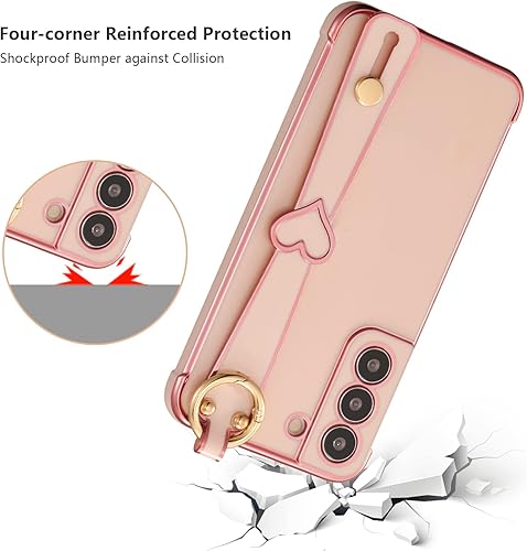 Miniatura 2 de RALEAVO Funda para Samsung Galaxy S21 5G con soporte de pulsera, funda delgada y brillante, funda de teléfono suave de TPU a prueba de golpes, funda