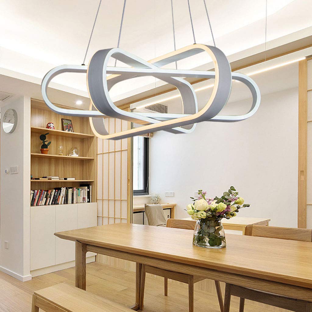 Lampa wisząca LED, 57 W, nowoczesna, minimalistyczna lampa wisząca z silikonu, abażur do jadalni, salonu