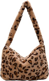 Borsa a tracolla in pelo, grande capacità e soffice, borsa casual femminile
