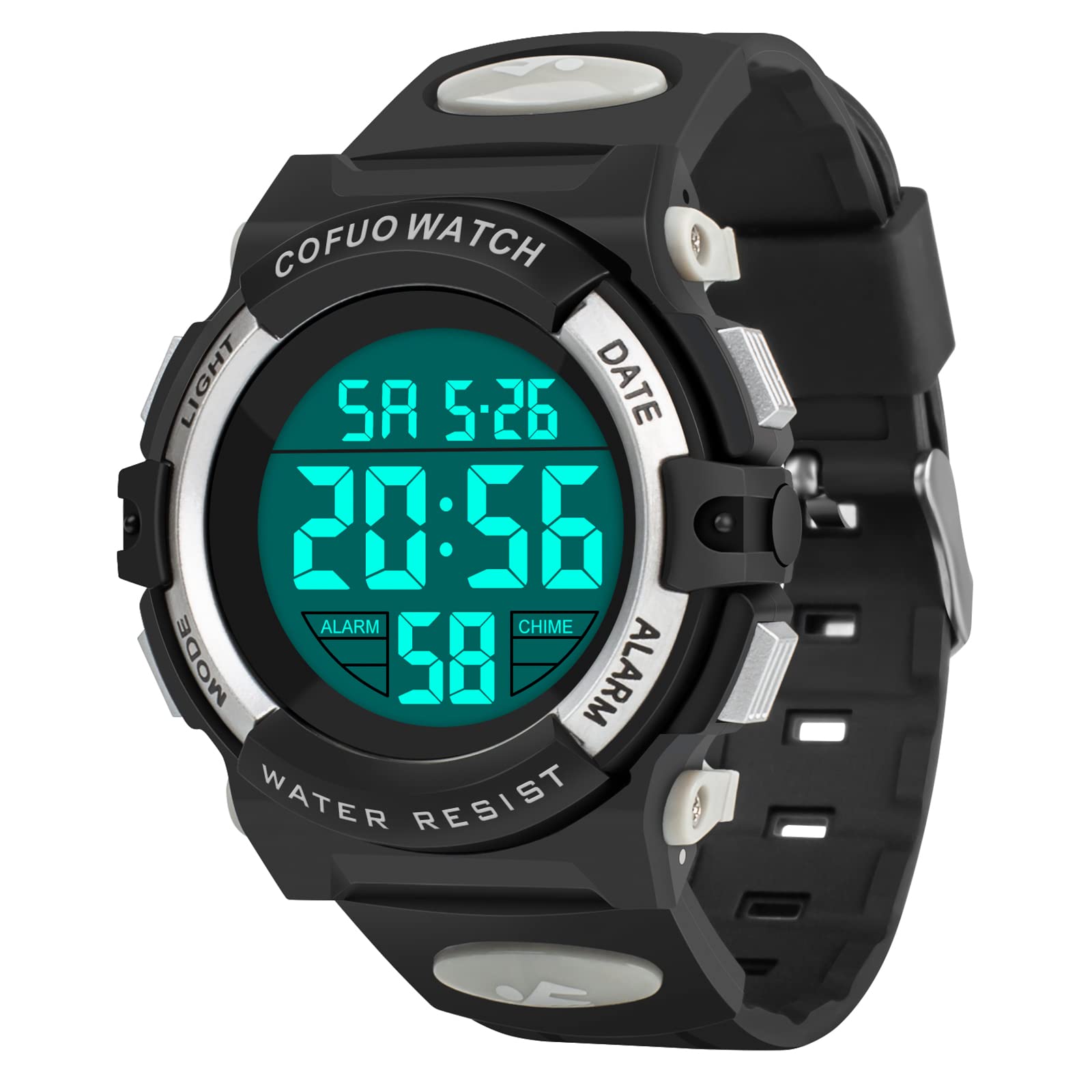 cofuo Kids Digital Watch for Boys Girls, Boys Watches Ages 3-17,Sport Outdoor Watch for Kid, 50M Waterproof Analog Multifunctional Chronograph LED Alarm Stopwatch Silicone Band, Kids Gift