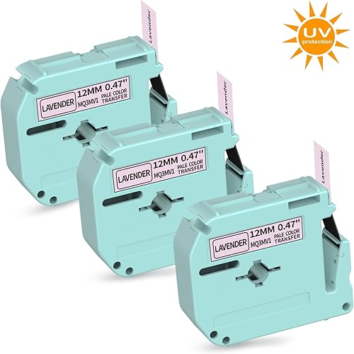 Cinta para etiquetadora M960, negro sobre lavanda, 3 unidades, repuestos de etiquetas laminadas M960 compatibles con Brother PT-M95 PT-90 PT-90,