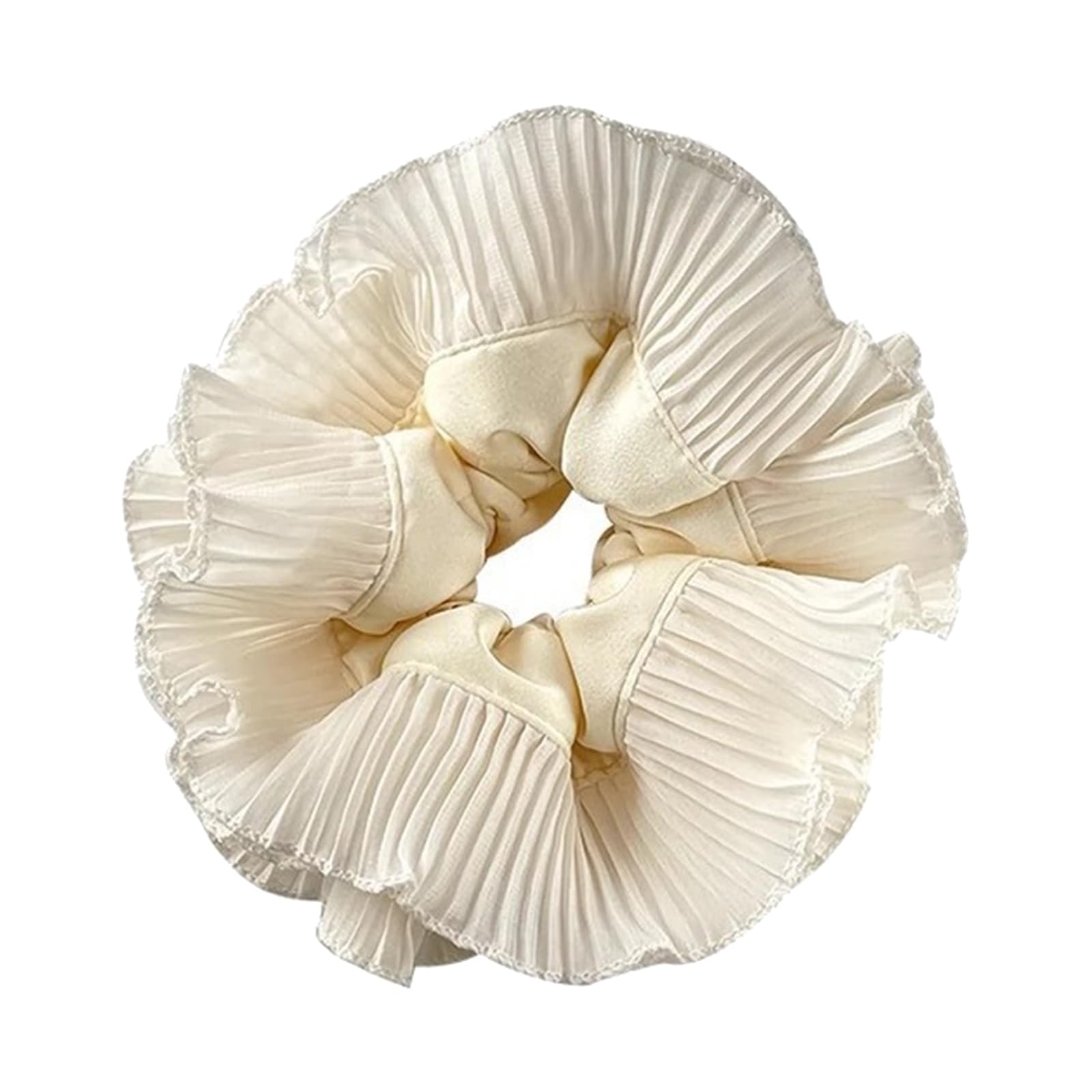 Fentency Ruffled Trim Hair Scrunchies Temperament Elastic Hair Rope Spring Photography Ponytail Hold Plain Color Girl Hair Rope