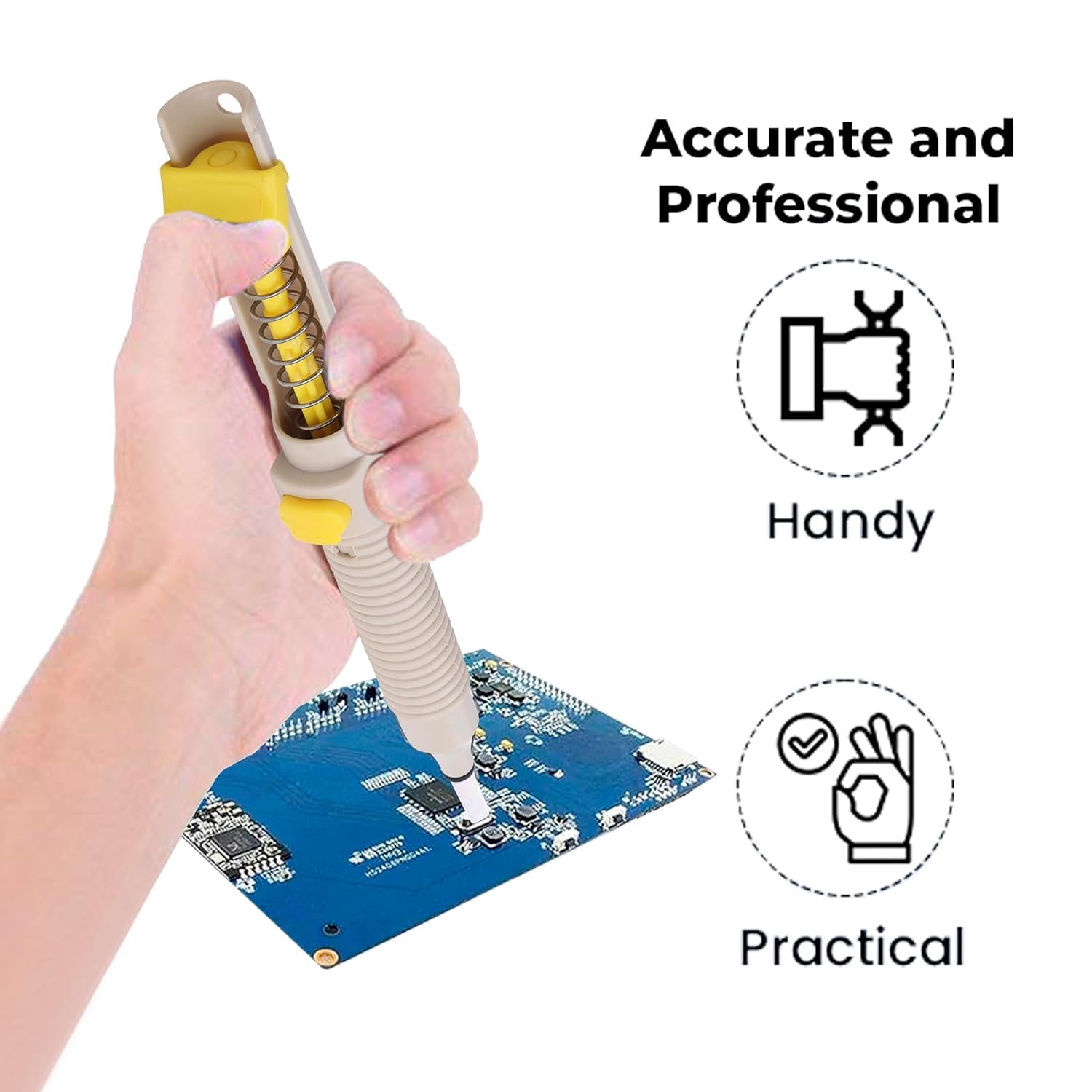MX Desoldering Pump Manual Solder Sucker Tool for Removing Excess Solder During PCB Repair, DIY Electronics Maintenance and Circuit Board Work, Reusable Hand Tool Pack of 2 1