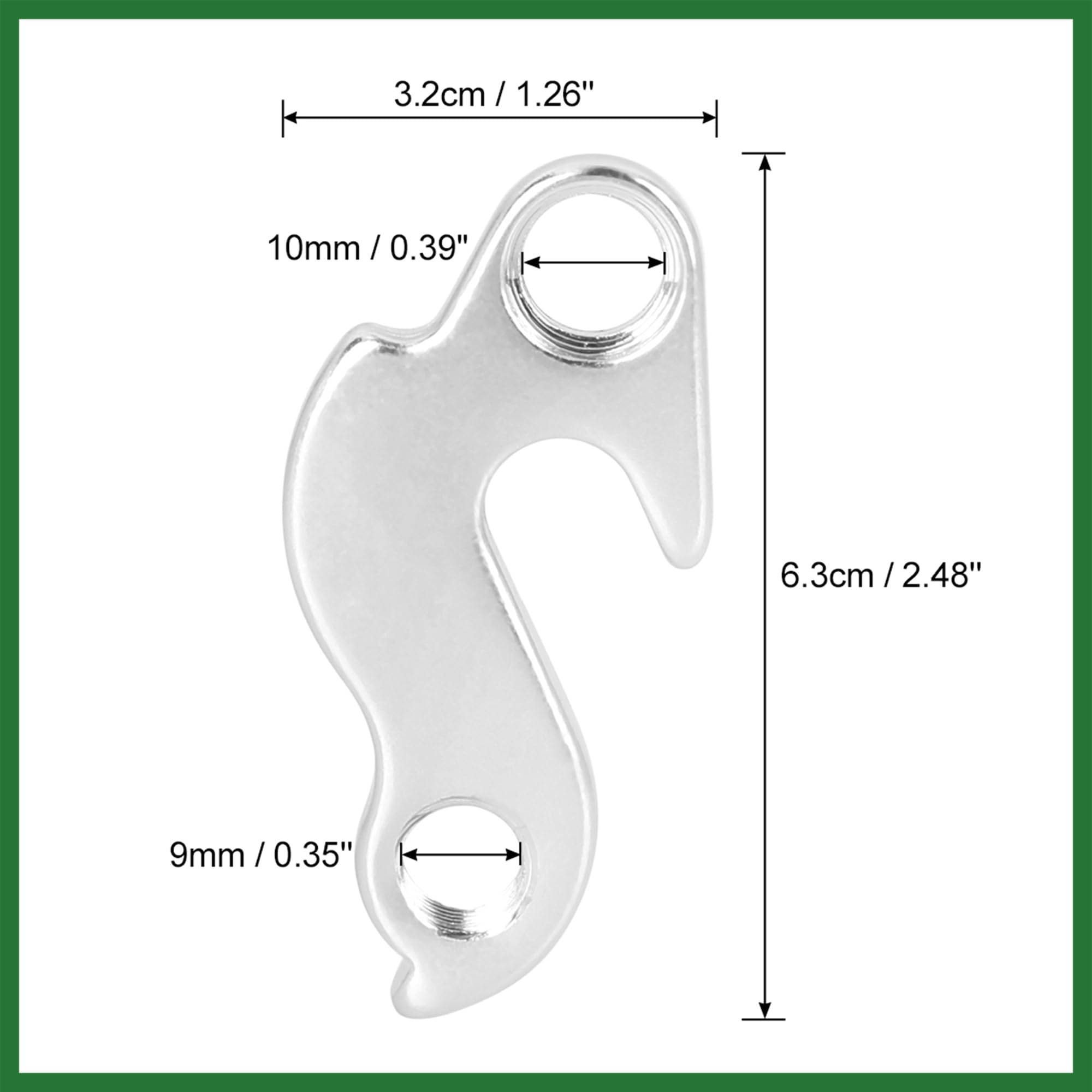 Motoforti 2pcs Tail Hook Rear Derailleur Hanger for Bicycle Bike Long-lasting, Silver - Image 3
