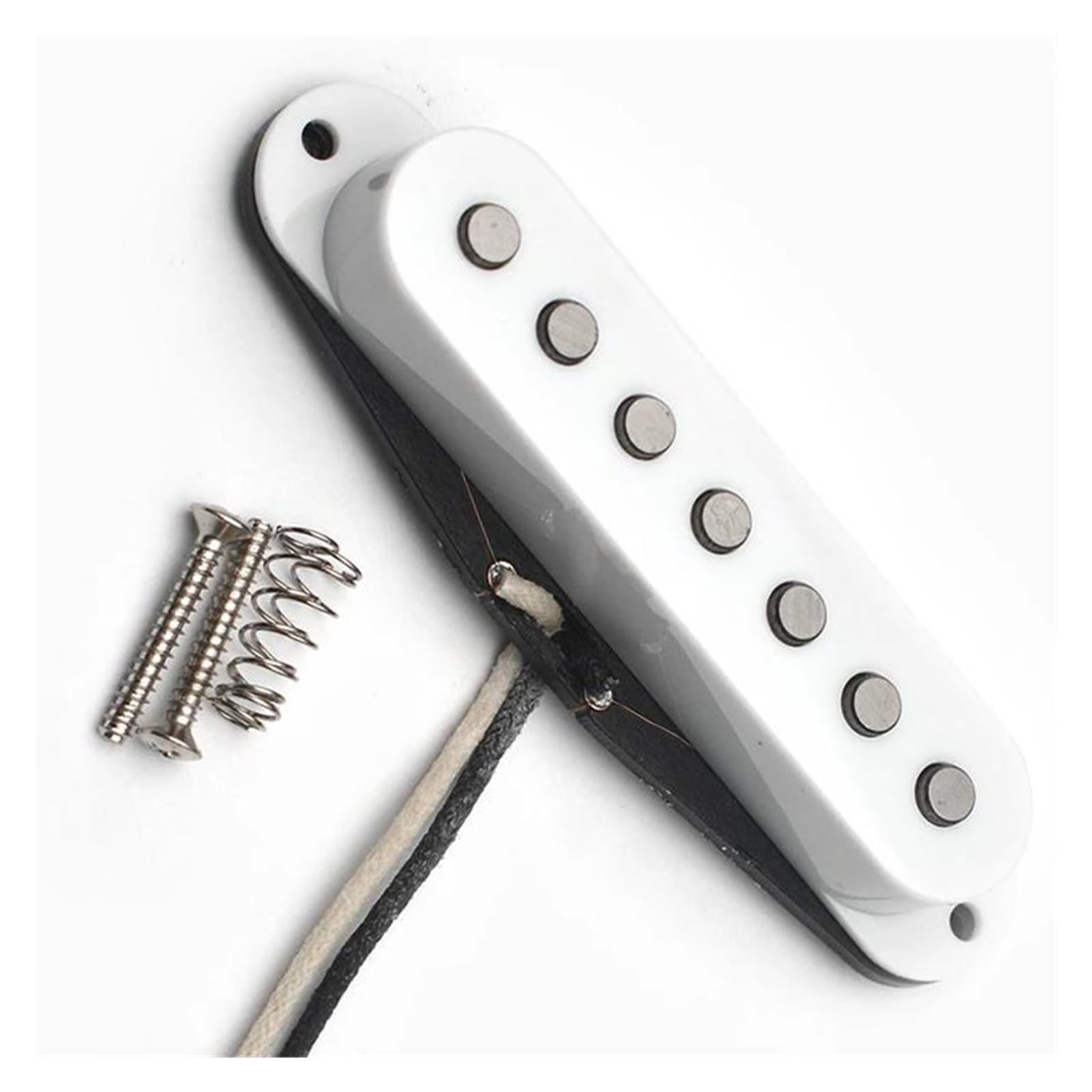 7 Strunowy Przetwornik Alnico 5 Do Gitary Elektrycznej Dla Początkujących 61.2 Mm Akcji Bk/biały Przetwornik Do Gitary Elektrycznej(White 1set)