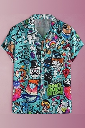 Men's Lycra Digital Print Casual New Shirt Casual Shirts