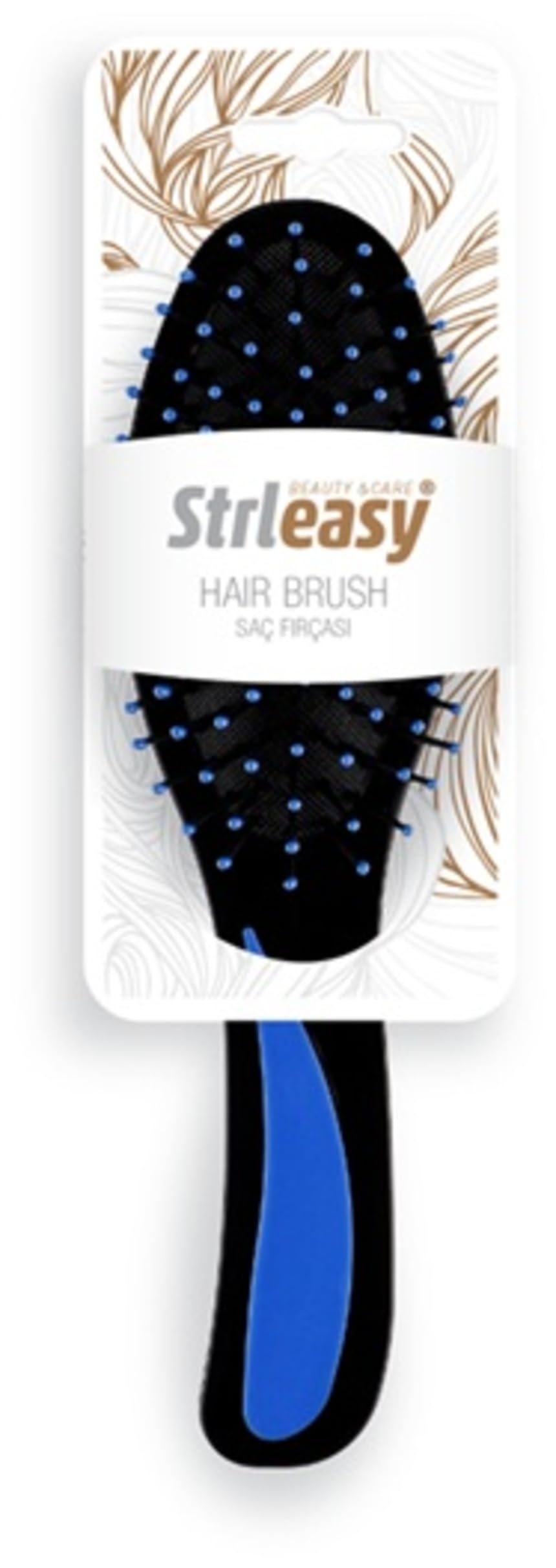 STRLEASY 6711 Oval Açma Saç Fırçası, Büyük Boy, Tüm Saç Tipleri İçin, Ergonomik Saplı, Düğüm Çözücü, Saç Derisi Dostu, Parlak ve Yumuşak Saçlar