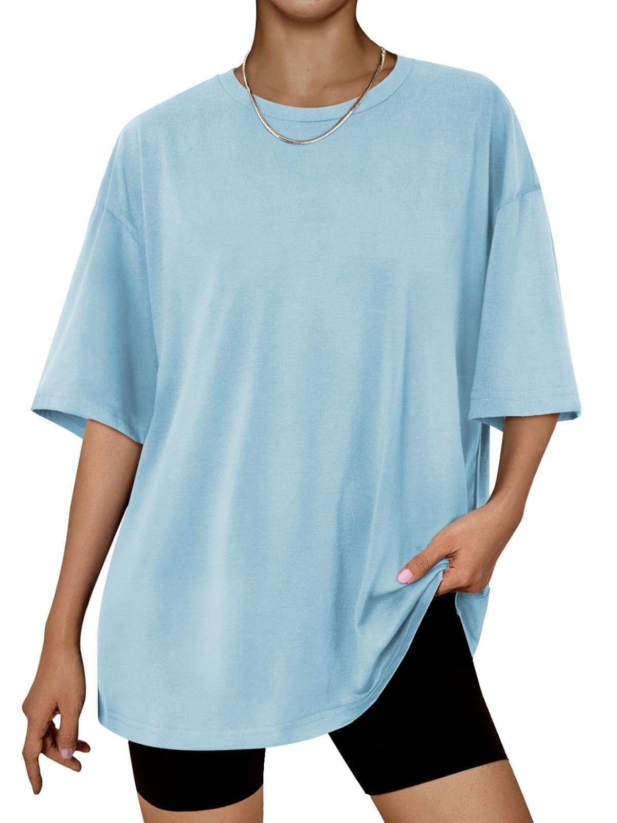 AirMood Damen-T-Shirt, übergroß, lockere Passform, Sommer, kurzärmelig, Oversize-T-Shirt