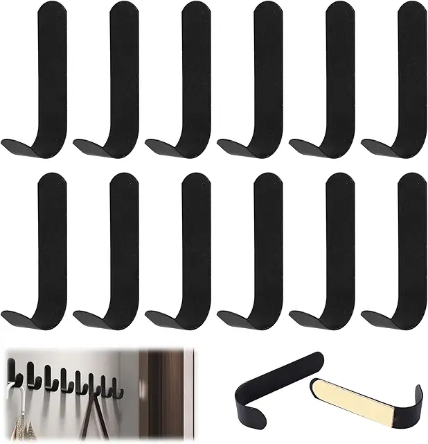 12-Pack Self-Adhesive Wall Hooks - Klister Krok - No Drilling Required