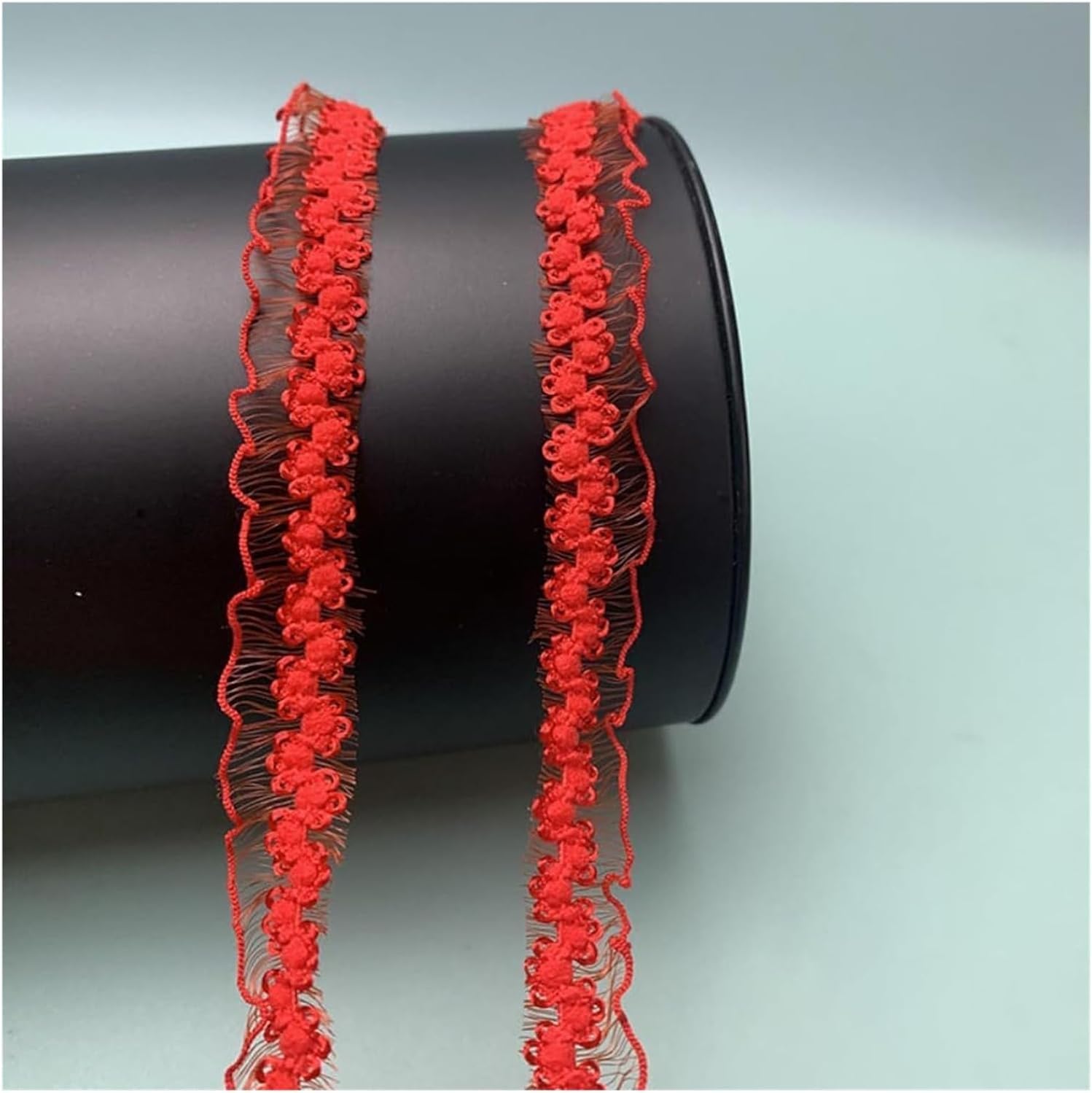 Spitzenband Spitzenstoff Elastisch Spitzenband Spitzenborte Dekoration für Verpackung Scrapbooking Hochzeit Nähen (Rot)